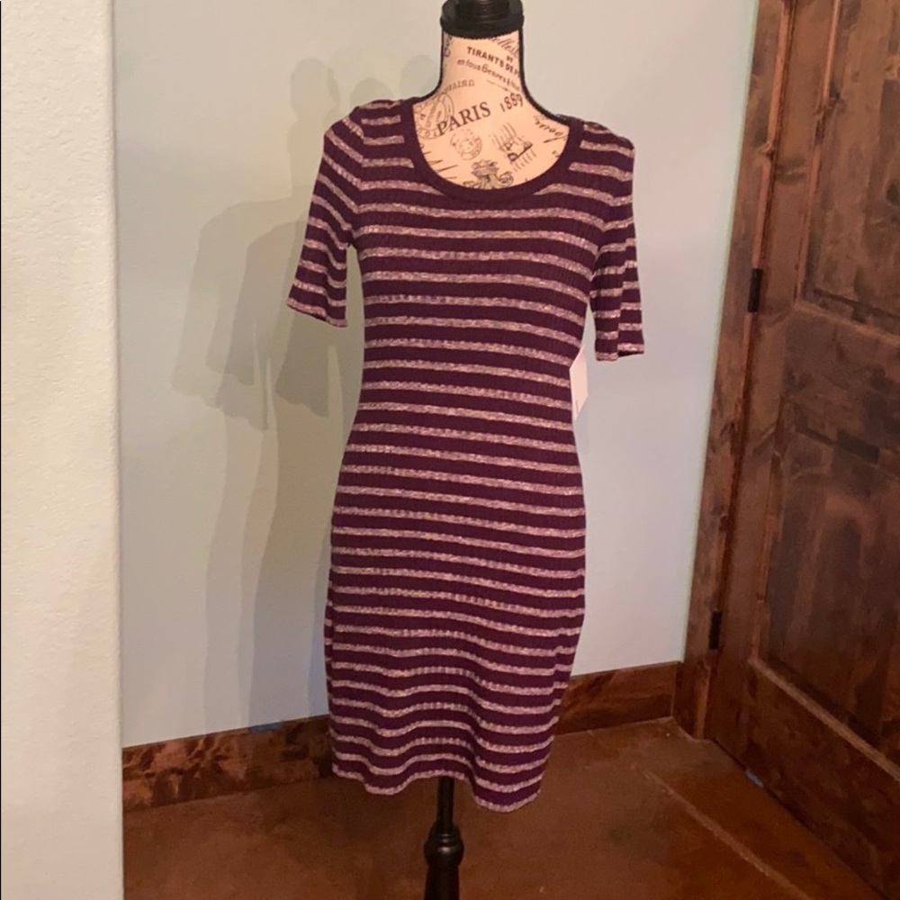 Short Sleeve Striped Mini Dress